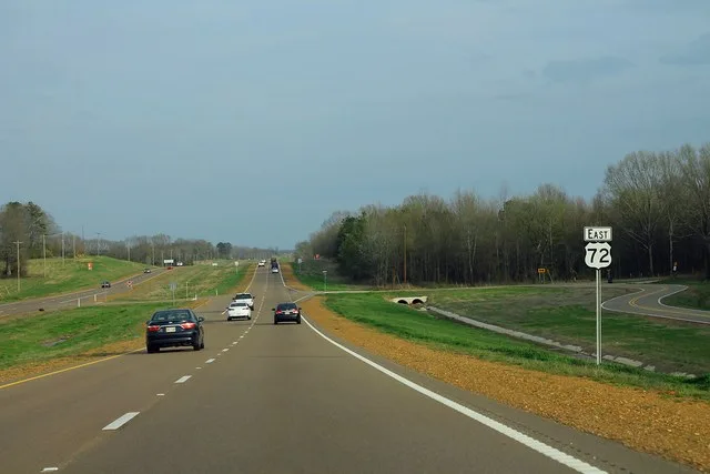 US72 East Sign - Near Mississippi State Line