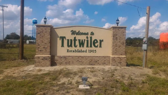 Welcome sign located on Highway 49 East