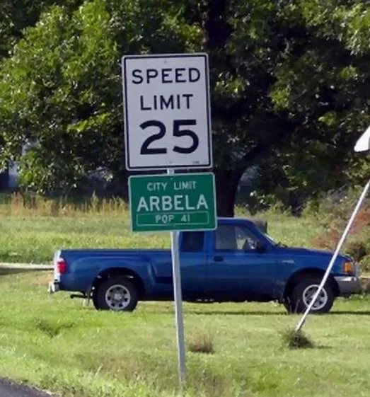 City limits, Arbela, Missouri.