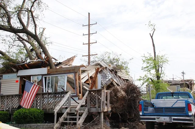 The original database describes this as: Title: Tornado Damage in St Louis County Production Date: 05/12/2011 Caption: Berkeley, Mo. , May 12, 2011 -- This home was severely damag...