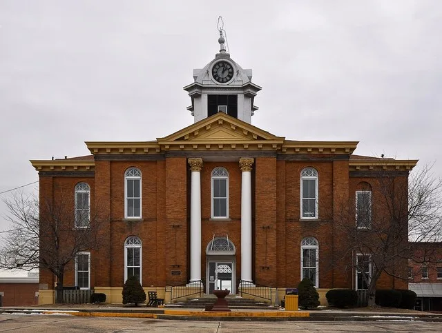 Located in Bloomfield Missouri, the courthouse was built in 1867. This is an image of a place or building that is listed on the National Register of Historic Places in the United...