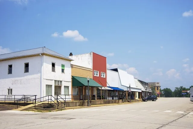 Businesses along Main Street in Cabool, Missouri, United States