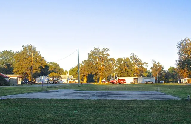Buildings and houses in Canalou, Missouri, United States.