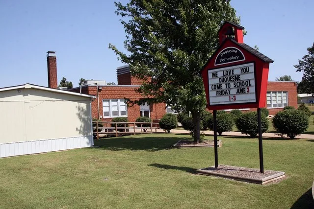 Duquesne Elementary School in Duquesne, Mo, shown June 26, 2011, was damaged when a tornado struck the Joplin area May 22. The U.S. Army Corps of Engineers has awarded a $1 millio...