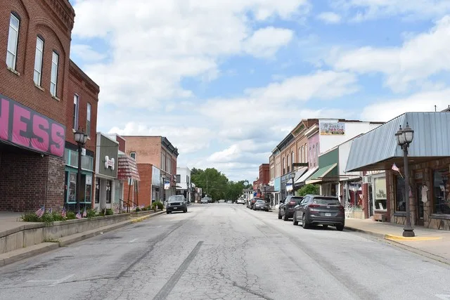 Downtown Eldon, Missouri in June 2026.