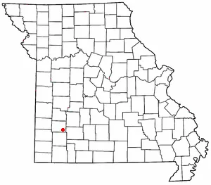 Adapted from Wikipedia's MO county maps by Catbar.