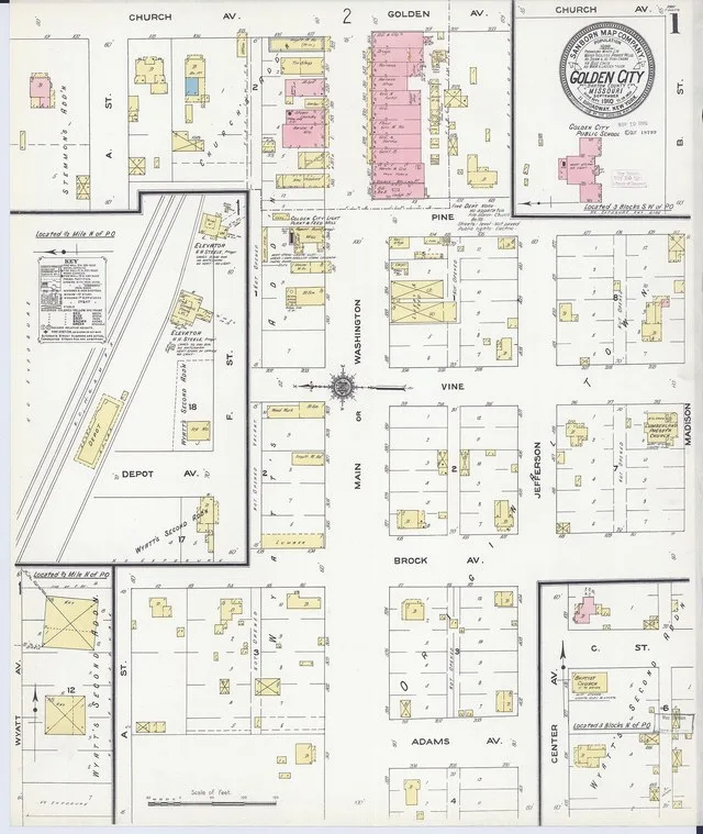 Sanborn Fire Insurance Map from Golden City, Barton County, Missouri, 1910, Plate 0001