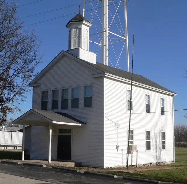 High Hill school, in High Hill, Missouri. The building faces west-northwest.