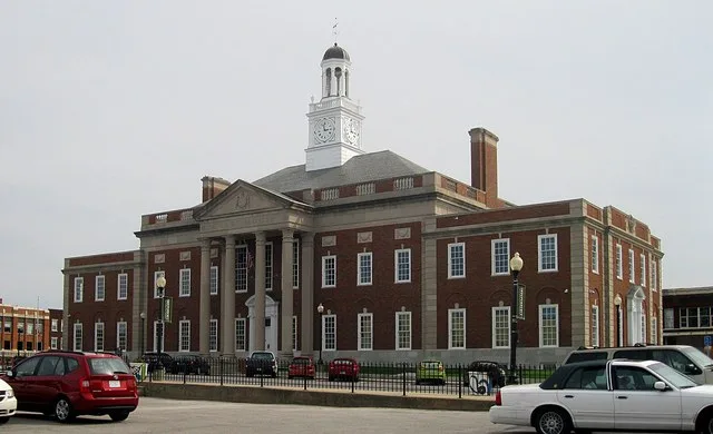 Jackson County Courthouse in Independence, Missouri , listed on the National Register of Historic Places .