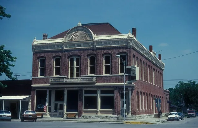 MONTGOMERY OPERA HOUSE BUILT IN 1890 AND LATER BECAME A BANK WHICH IT STILL IS.