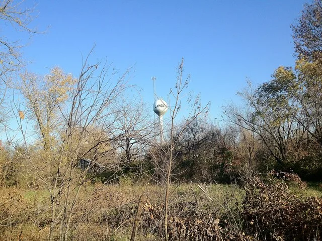 A picture of La Monte, Missouri 's water tower. Might possibly upload a better photo in the future.