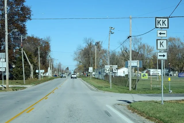 US54 East MO19 North at MsrKK and MsrK Signs