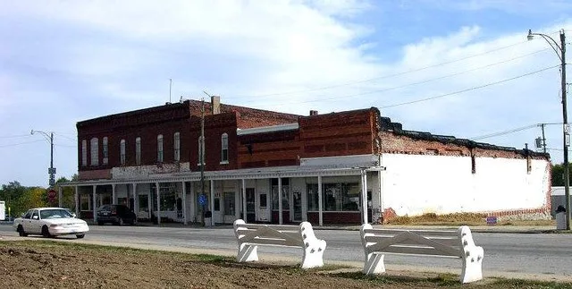 City hall and other businesses. Lancaster, Missouri. September, 2012.