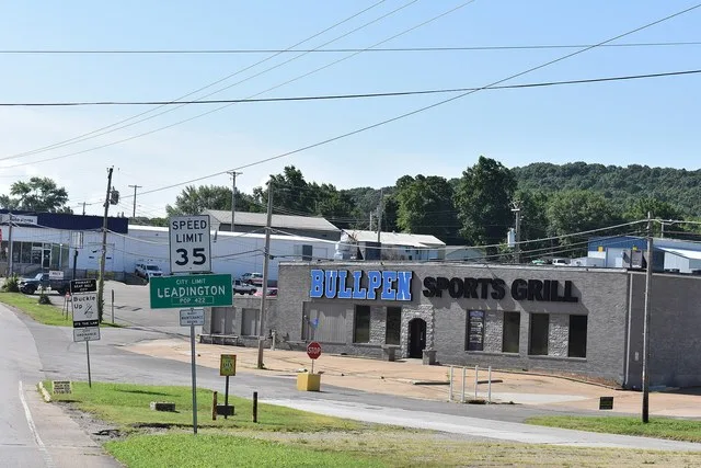 The sign for Leadington, Missouri. June 2026