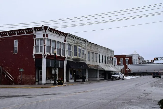 Downtown Monroe City, Missouri .