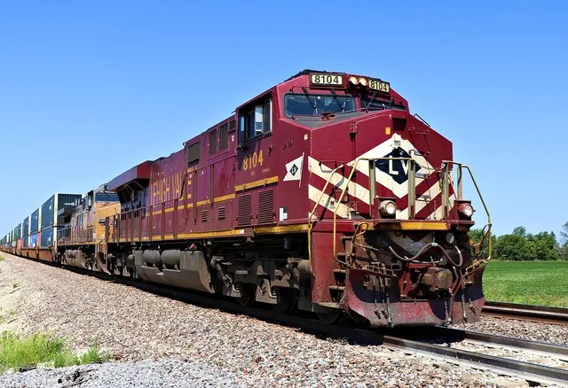 Norfolk Southern 8104(ES44AC) Lehigh Valley Heritage Unit and Union Pacific 5841(AC44CWCTE) Leading a Eastbound Intermodal on the BNSF Marceline Sub seen here from Floyd Road Cros...