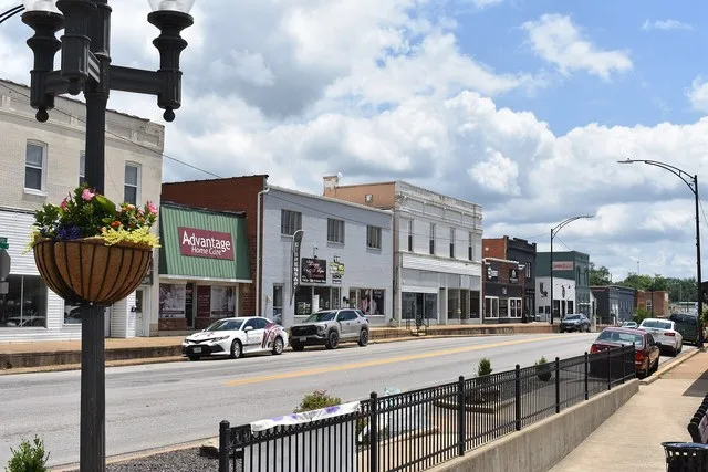 Downtown Potosi on High Street. June 2026