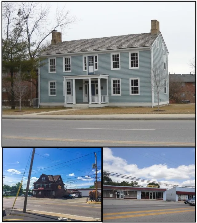 Top: The Fairfax House, Bottom Left: Trainwreck Saloon, Bottom Right: Former Rock Hill City Hall