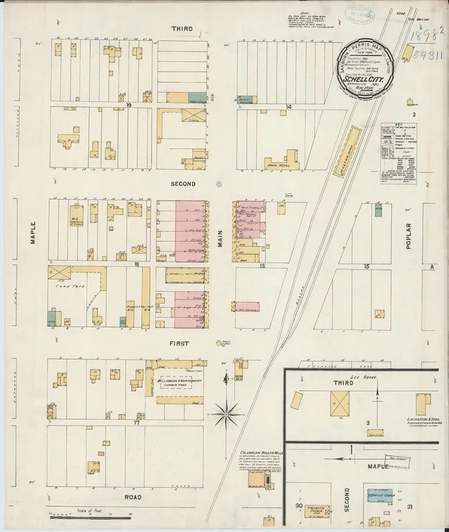 Sanborn Fire Insurance Map from Schell City, Vernon County, Missouri, 1898, Plate 0001