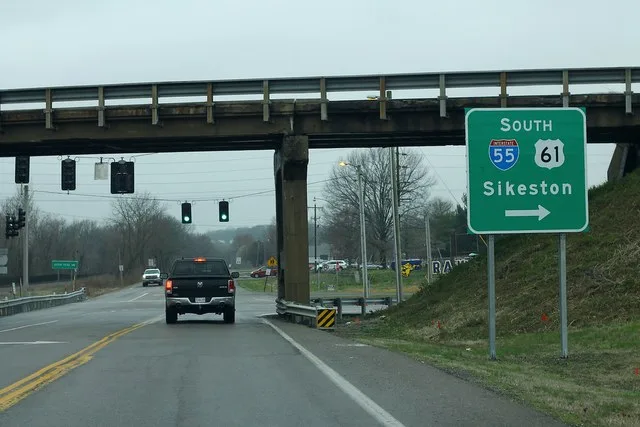 Business US61 to I-55 US61 South Sign - Scott City
