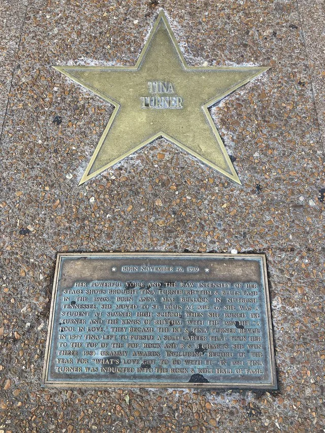 Tina Turner star on the St. Louis Walk of Fame in University City, Missouri