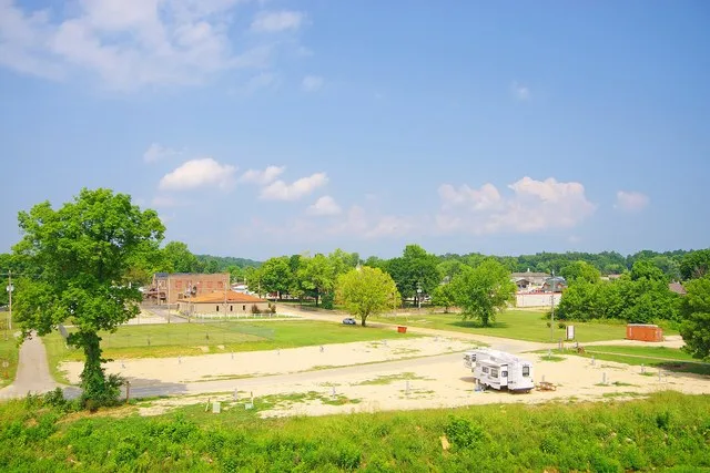 View of Van Buren, Missouri, United States, from walkway adjacent to U.S. Route 60.