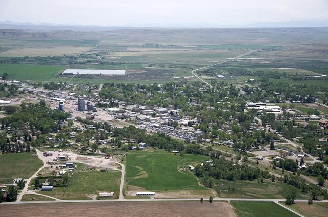 Aerial view of Choteau, Montana , USA