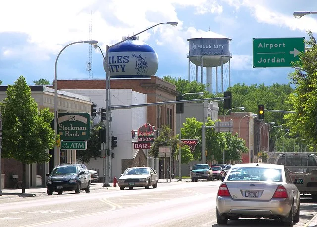 Downtown Miles City, Montana , United States.