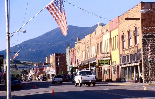 Main Street of Red Lodge. Montana, USA.