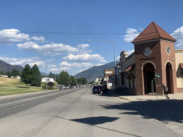 View of downtown Thompson Falls, Montana