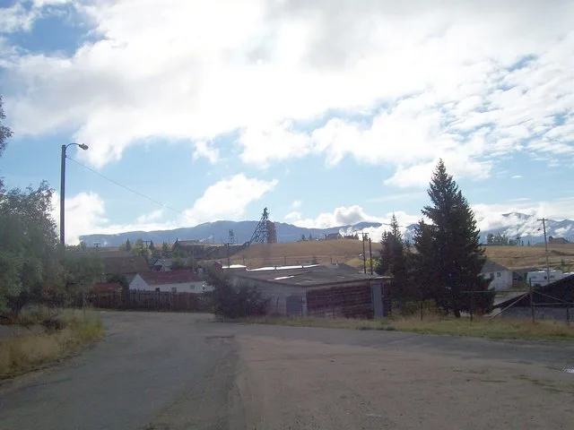 Lexington Mine in Walkerville, MT. Looking east toward the Continental Divide from North and 2nd Street in Walkerville