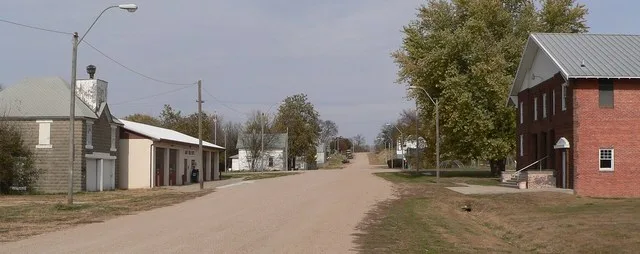 Downtown Abie, Nebraska .