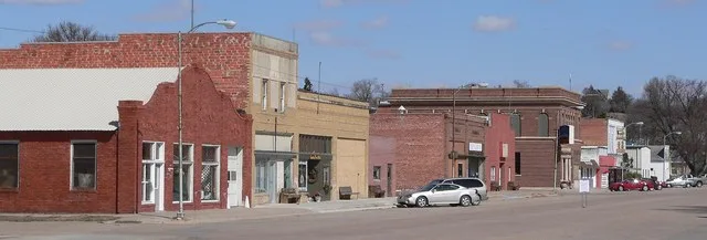 Downtown Ansley, Nebraska ; seen from the southeast.