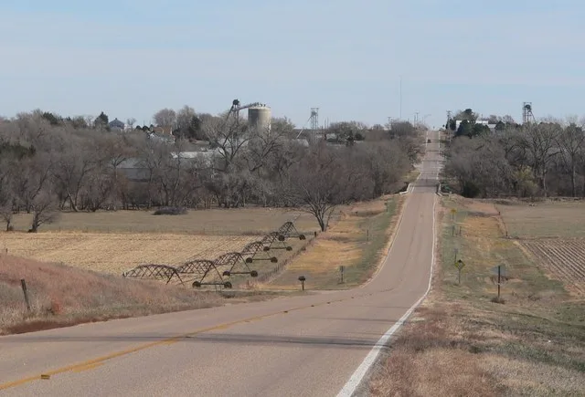 Ayr, Nebraska: seen from the west along Nebraska Highway 74.