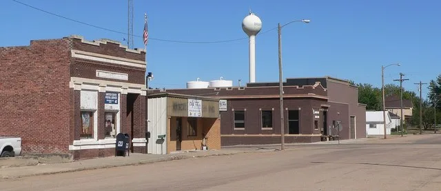 Downtown Brunswick, Nebraska: 2nd Street, looking northeast.