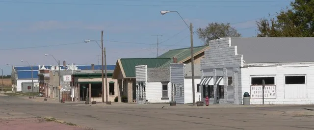 Downtown Butte, Nebraska : east side of Thayer Street, looking northeast from about Park Street.