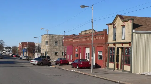 Downtown Clarkson, Nebraska : east side of Pine Street.