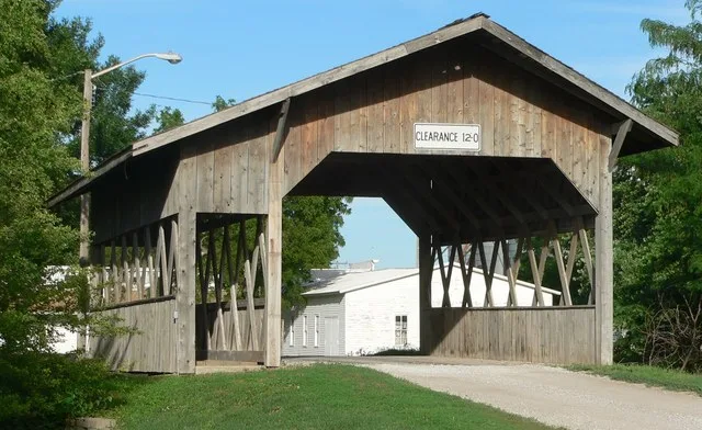 Covered bridge in Cook, Nebraska; seen from the west.
