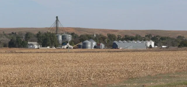Eddyville, Nebraska ; seen from Nebraska Highway 40 to the northwest.