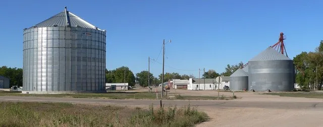 Foster, Nebraska; seen looking northeast across Nebraska Highway 13.