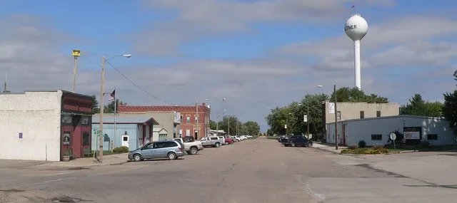 Downtown Giltner, Nebraska: Commercial Avenue, looking north from about Railroad Street.