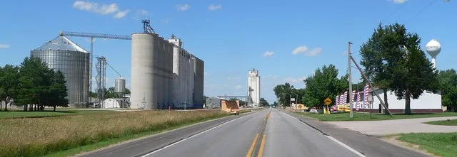 Greenwood, Nebraska, seen from the southwest along U.S. Highway 6.