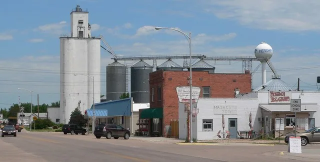 Downtown Hershey, Nebraska .