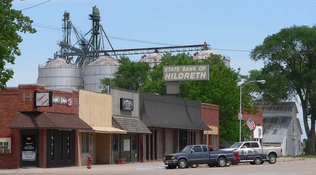 Downtown Hildreth, Nebraska : west side of Commercial Avenue.