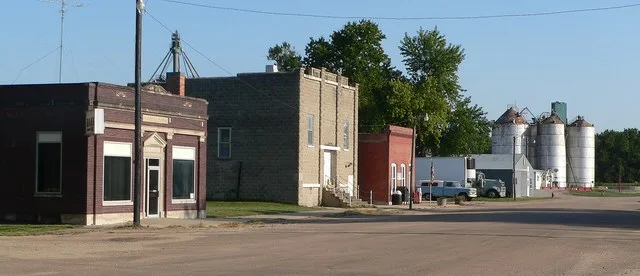 Downtown Hubbell, Nebraska .