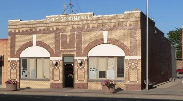 Kimball, Nebraska city hall at 223 S. Chestnut Street; seen from the southwest.