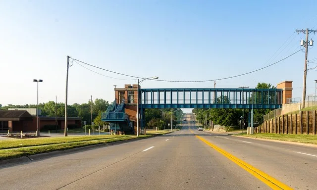 View south on 72nd Street just south of Harrison Street.