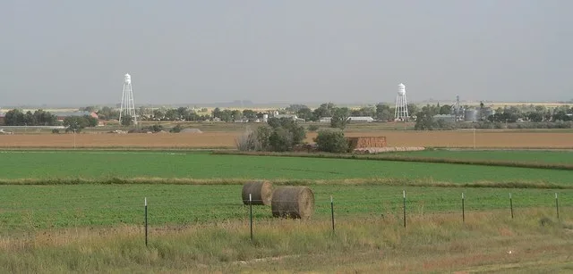 Lyman, Nebraska, seen from the northwest, from Nebraska Highway 79C.