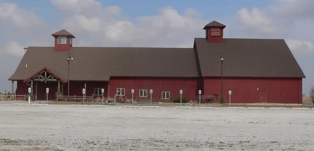 Lofte Community Theatre, located at 15841 Manley Road, east of Manley, Nebraska ; seen from the southwest.
