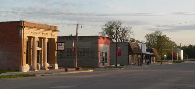 Downtown Mason City, Nebraska .